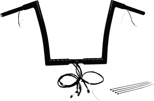 FAT BAGGERS INC. EZ Install Wired 1-1/4" Flat Top Handlebar Kit - 12" - Black 702912-B