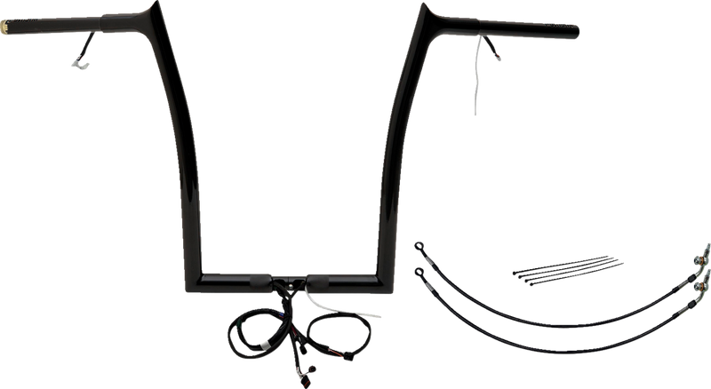 FAT BAGGERS INC. EZ Install Wired 1-1/4" Pointed Top Handlebar Kit - 16" - Black 901916-B
