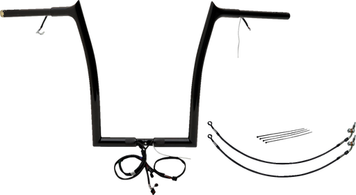 FAT BAGGERS INC. EZ Install Wired 1-1/4" Pointed Top Handlebar Kit - 16" - Black 901916-B