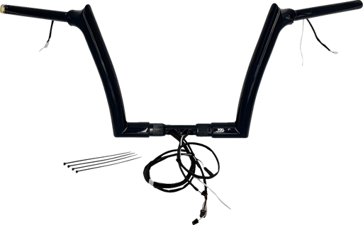 FAT BAGGERS INC. EZ Install Wired 1-1/2" Pointed Top Handlebar Kit - 12" - Black 801312-B
