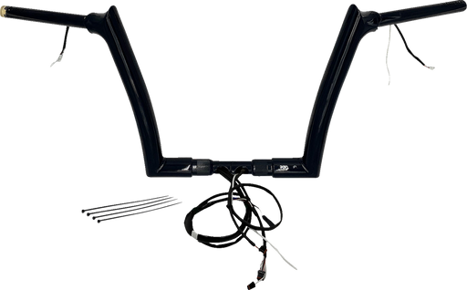 FAT BAGGERS INC. EZ Install Wired 1-1/2" Pointed Top Handlebar Kit - 12" - Black 802312-B