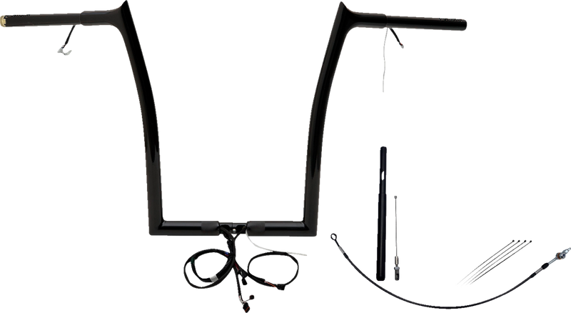 FAT BAGGERS INC. EZ Install Wired 1-1/4" Pointed Top Handlebar Kit - 16" - Black 912916-B