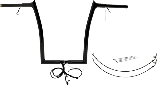 FAT BAGGERS INC. EZ Install Wired 1-1/4" Pointed Top Handlebar Kit - 16" - Black 902916-B