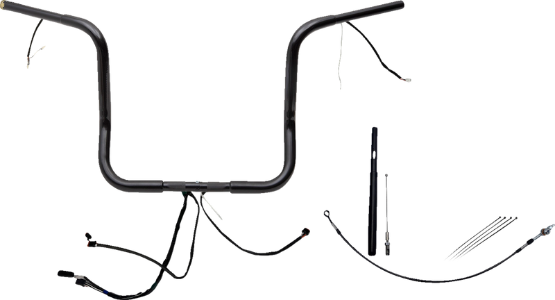 FAT BAGGERS INC. EZ Install Wired 1-1/4" Round Top Handlebar Kit - 14" - Black 912514-B