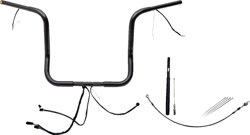 FAT BAGGERS INC. EZ Install Wired 1-1/4" Round Top Handlebar Kit - 14" - Black 912514-B