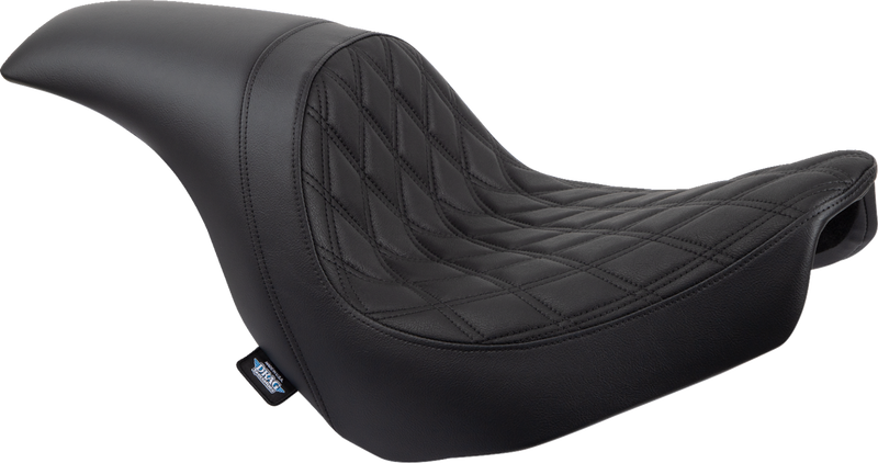 DRAG SPECIALTIES Predator Double Diamond Black Stitch Vinyl Seat - Black - Softail '18-'23