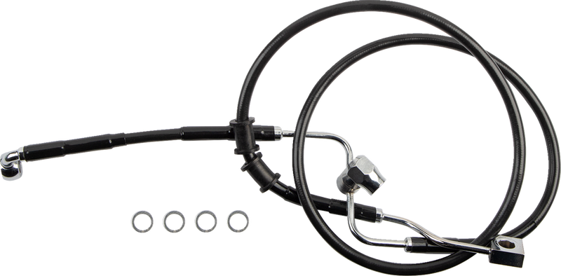 DRAG SPECIALTIES Brake Line - Rear - Master Cylinder to ABS - Black - FL/FX '18-'23