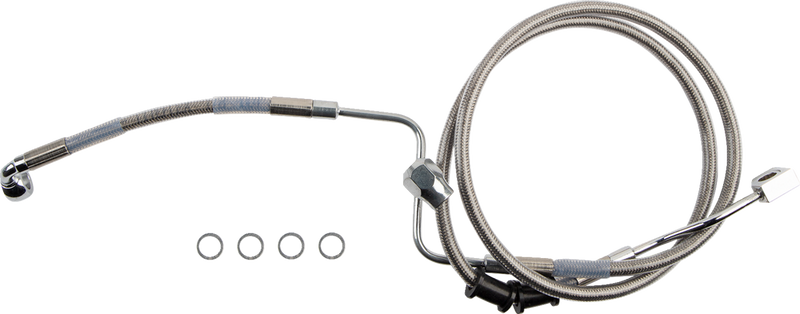 DRAG SPECIALTIES Brake Line - Rear - Master Cylinder to ABS - Stainless Steel - FL/FX '18-'23