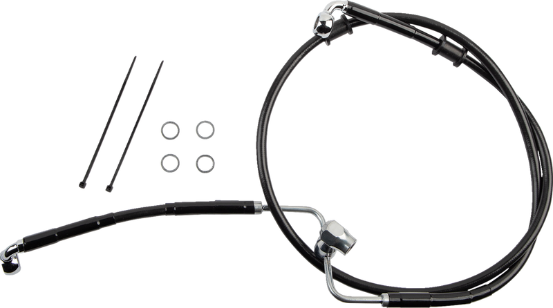 DRAG SPECIALTIES Brake Line - Rear - Non-ABS - Black 618607-BLK