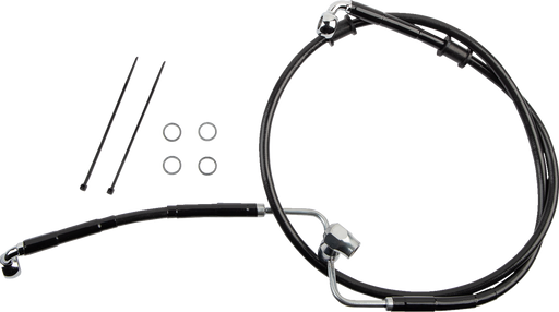 DRAG SPECIALTIES Brake Line - Rear - Non-ABS - Black 618607-BLK