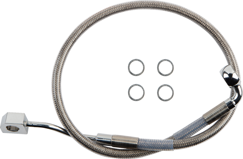 DRAG SPECIALTIES Brake Line - Rear - Master Cylinder to ABS - Stainless Steel - FL/FX '18-'23