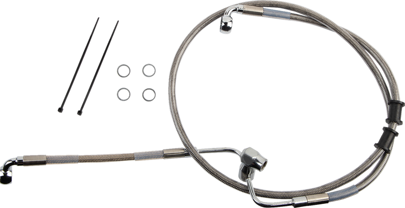 DRAG SPECIALTIES Brake Line - Rear - Non-ABS - Stainless Steel - FL/FX '18-'23