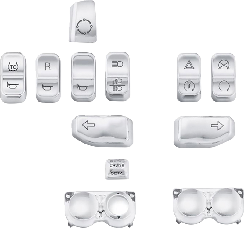 DRAG SPECIALTIES Replacement 12-Piece Switch Cap Kit - Chrome