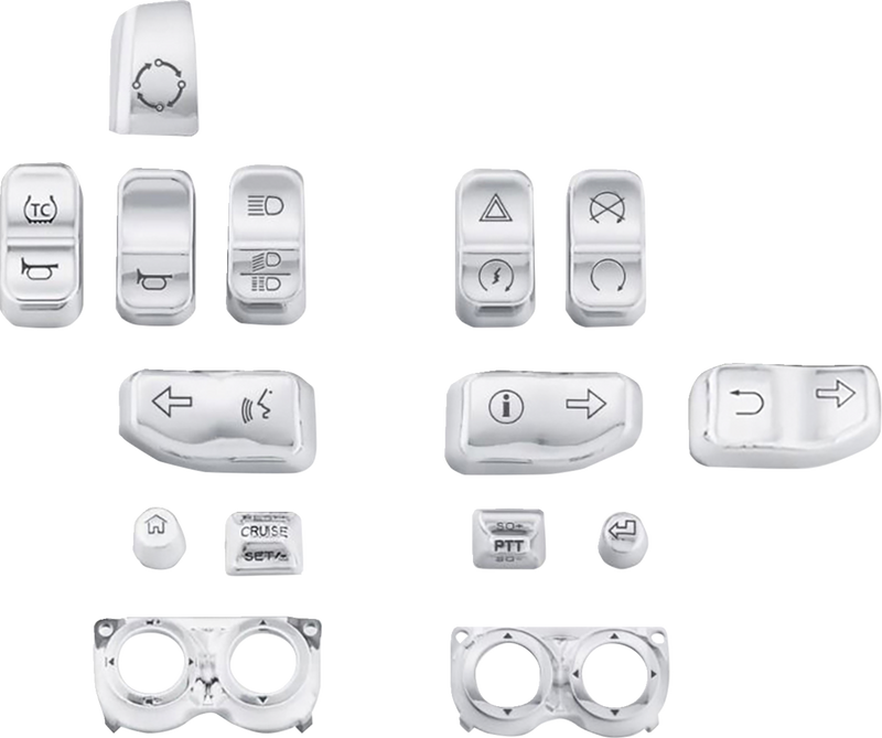 DRAG SPECIALTIES Replacement 15-Piece Switch Cap Kit - Chrome