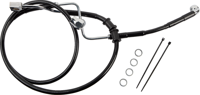 DRAG SPECIALTIES Brake Line - Rear - Master Cylinder to ABS - Black - FL/FX '18-'23