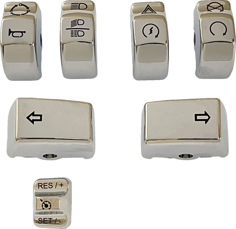 DRAG SPECIALTIES Replacement 7-Piece Switch Cap Kit - Chrome