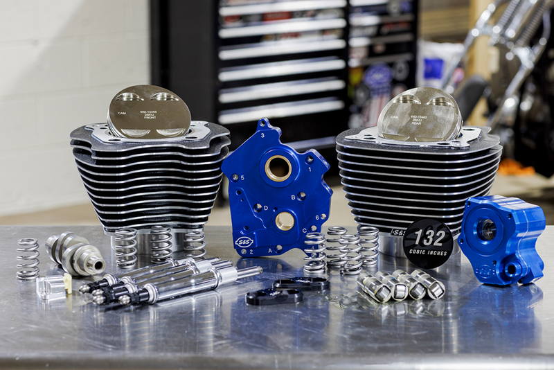 S&S CYCLE 132" Power Package Engine Performance Kit - Chain Drive - Water Cooled - Highlighted Fins - M8