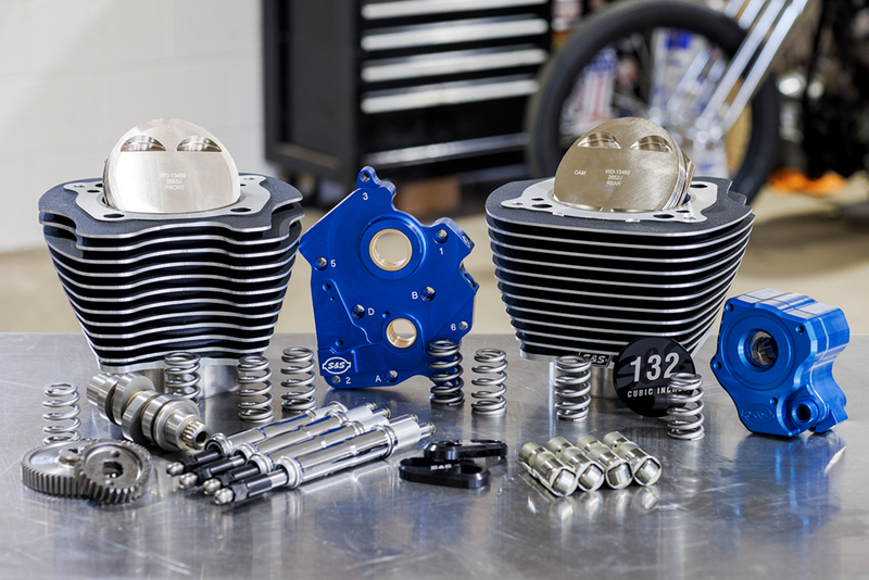 S&S CYCLE 132" Power Package Engine Performance Kit - Gear Drive - Water Cooled - Highlighted Fins - M8