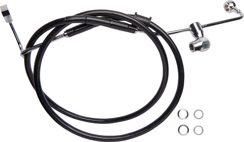 DRAG SPECIALTIES Brake Line - Rear - ABS - Black - FLH/FLT '14-'22