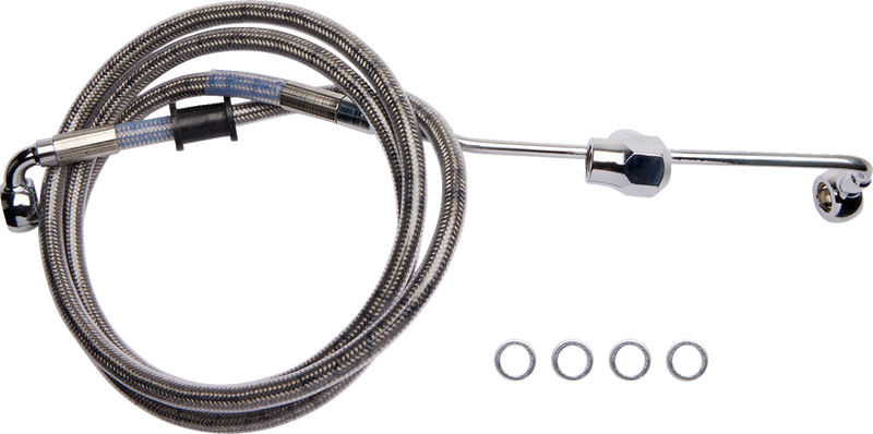DRAG SPECIALTIES Brake Line - Rear - Non-ABS - Stainless Steel - FLH/FLT '14-'19
