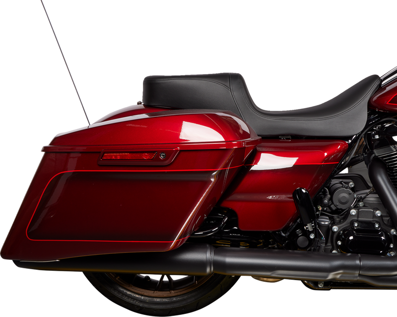 DRAG SPECIALTIES Predator Smooth Solar Leather w/o Backrest 2-Up Seat - Black - Touring '08-'23