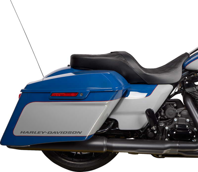 DRAG SPECIALTIES Freedom Seat - Vinyl - Double Diamond - Black Stitch - Touring '09-'23