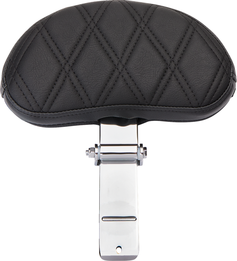 DRAG SPECIALTIES EZ Glide II Backrest - Small - Vinyl - Double Diamond Black Stitch