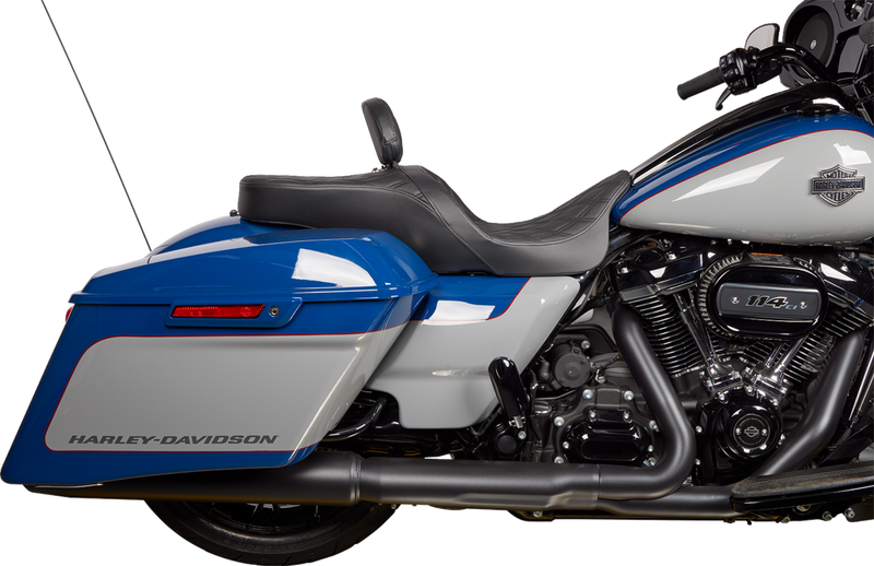 DRAG SPECIALTIES EZ Glide II Backrest - Small - Vinyl - Double Diamond Black Stitch