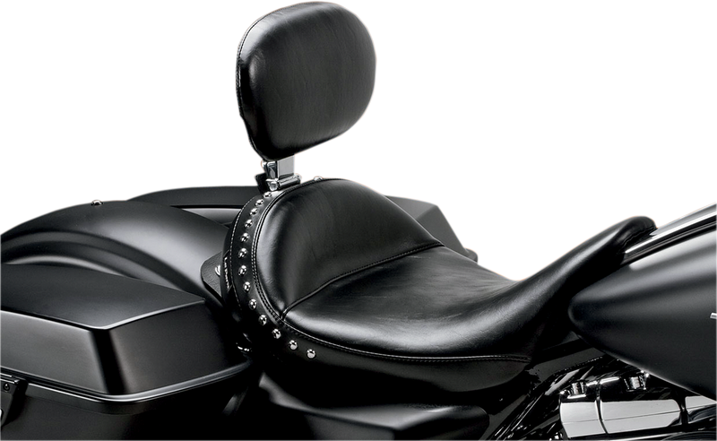 LE PERA Monterey Solo Seat - With Driver Backrest - Smooth - Black - Touring '08-'23