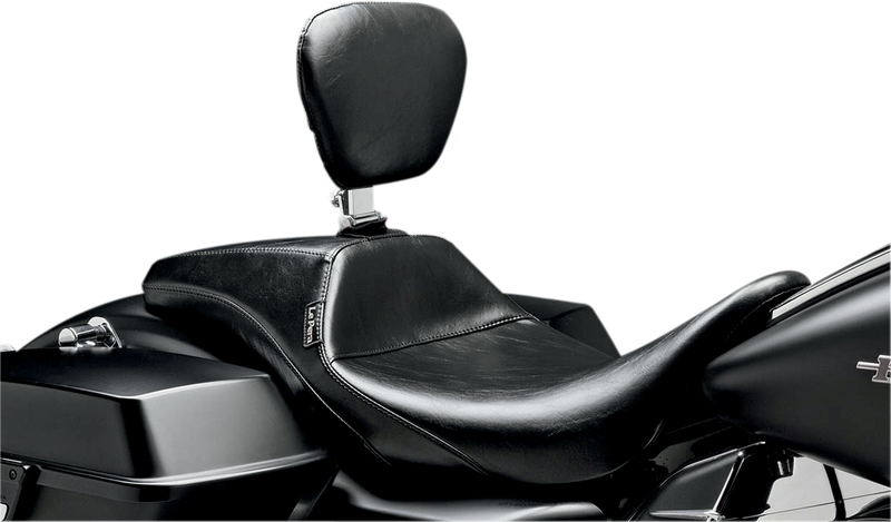 LE PERA Outcast Daddy Long Legs Seat - Full-Length - w/ Backrest - Smooth - Black - Touring '08-'23