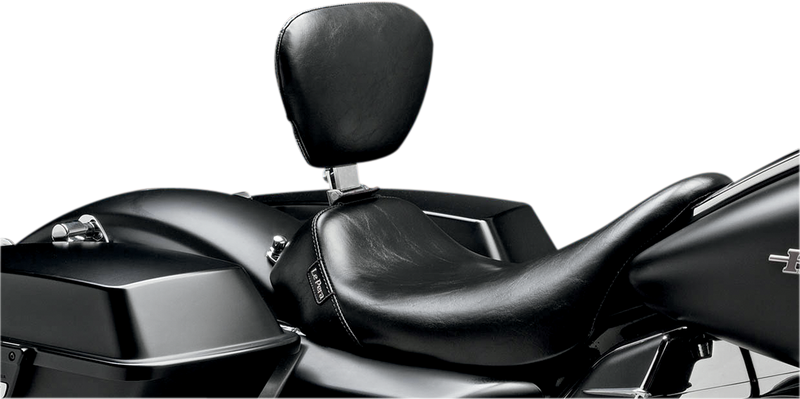 LE PERA Bare Bones Solo Seat - w/ Removable Drivers Backrest - Smooth - Black - Touring '08-'23