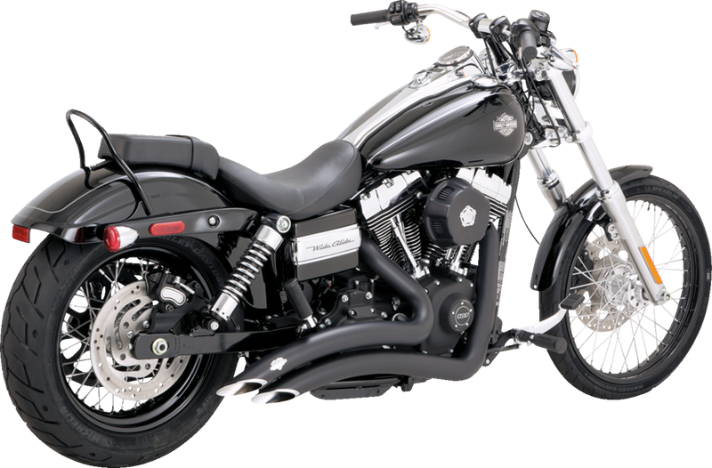 VANCE & HINES 2-into-2 Big Radius Exhaust System - Matte Black - 1986-2009 Softail Models