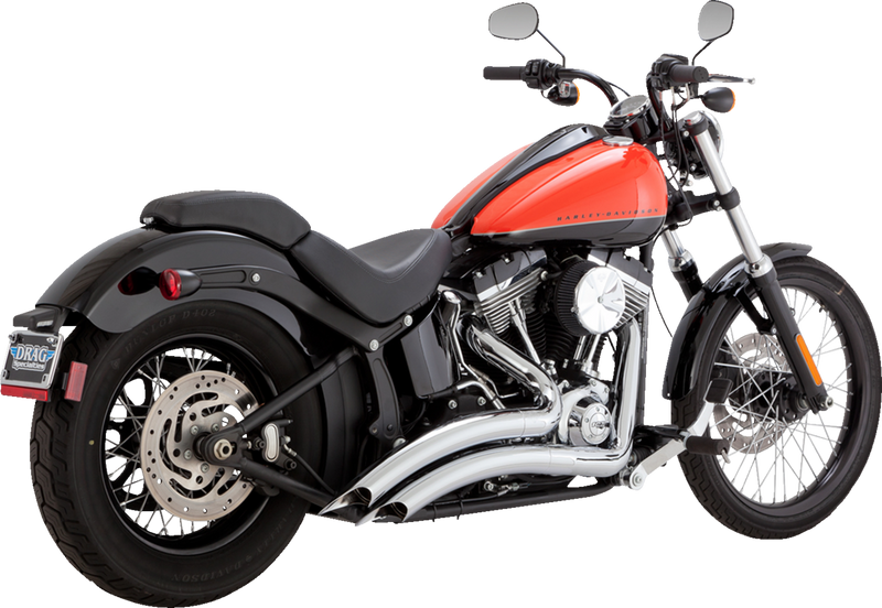VANCE & HINES 2-into-2 Big Radius Exhaust System - Chrome - 1986-2009 Softail Models