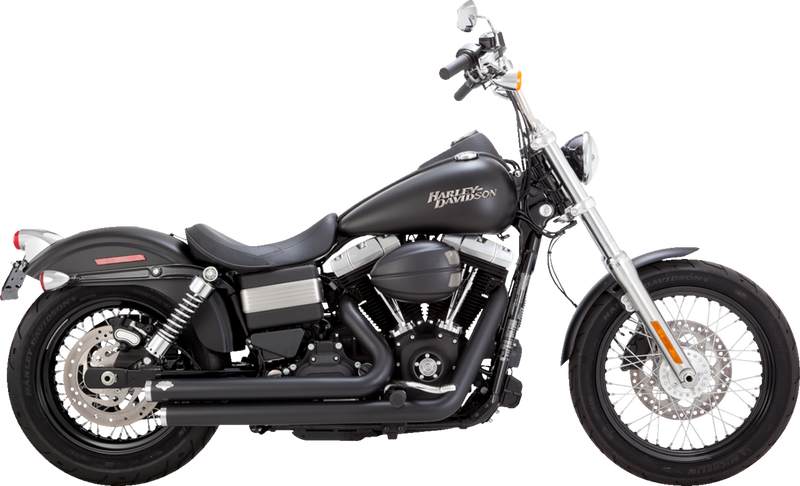 VANCE & HINES Big Shots Staggered Exhaust System - Matte Black - 2006-2009 DYNA MODELS