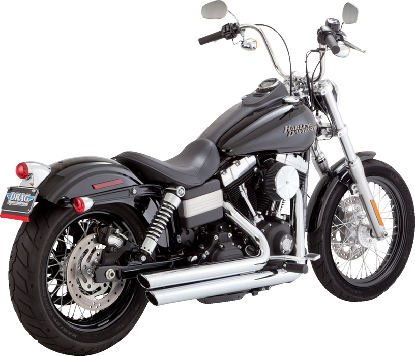 VANCE & HINES Big Shots Staggered Exhaust System - Chrome - 2006-2009 DYNA MODELS