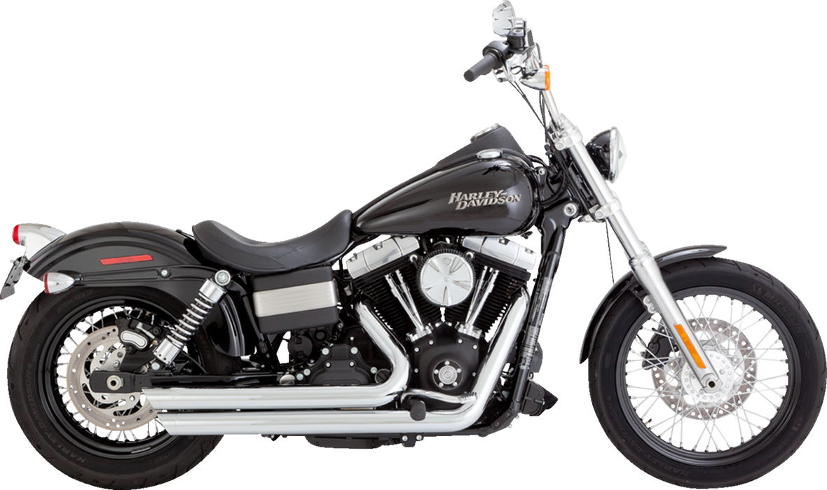 VANCE & HINES Big Shots Staggered Exhaust System - Chrome - 2006-2009 DYNA MODELS