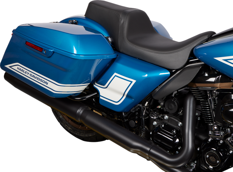 DRAG SPECIALTIES Predator 1-Up Seat - Solar Leather - Black - Smooth - Touring '08-'23