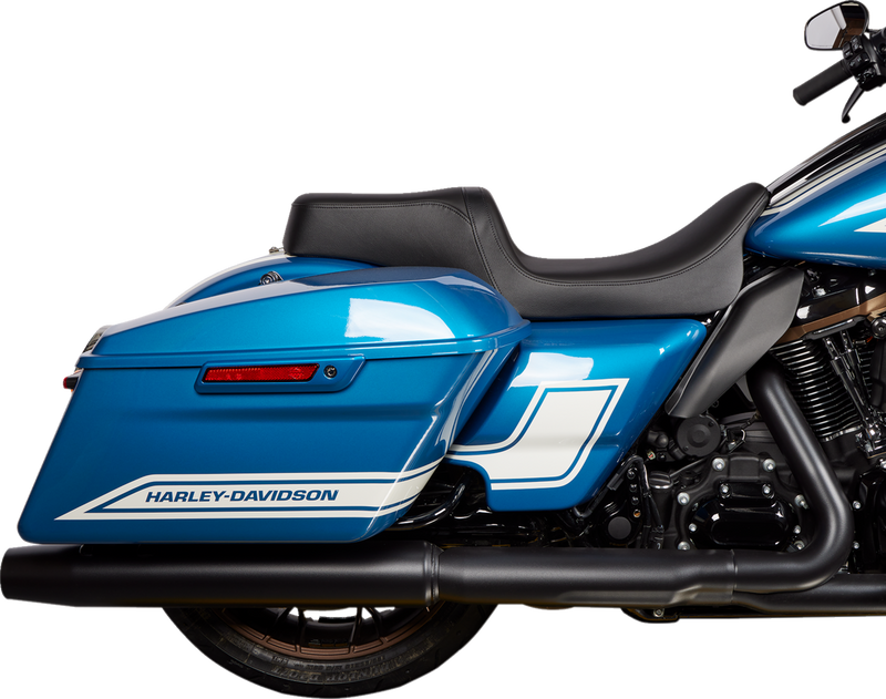 DRAG SPECIALTIES Predator 1-Up Seat - Solar Leather - Black - Smooth - Touring '08-'23