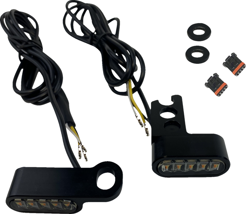 CUSTOM DYNAMICS Flush Mirror Mount Turn Signals - Satin Black - Amber / White