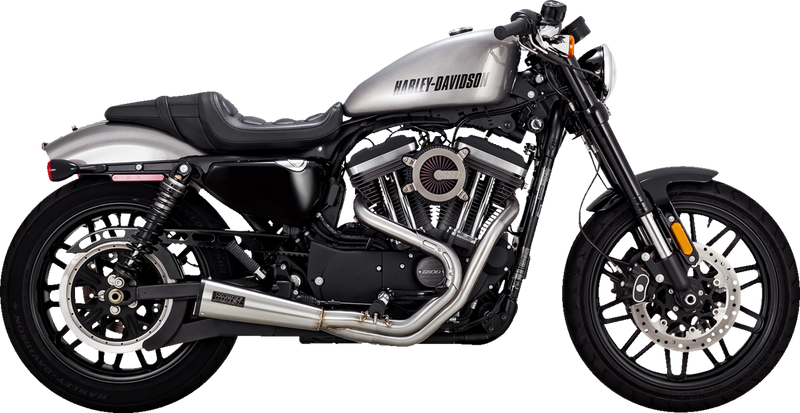 VANCE & HINES 2-into-1 Upsweep Exhaust System - Stainless Steel - 2004-2013 SPORTSTER MODELS