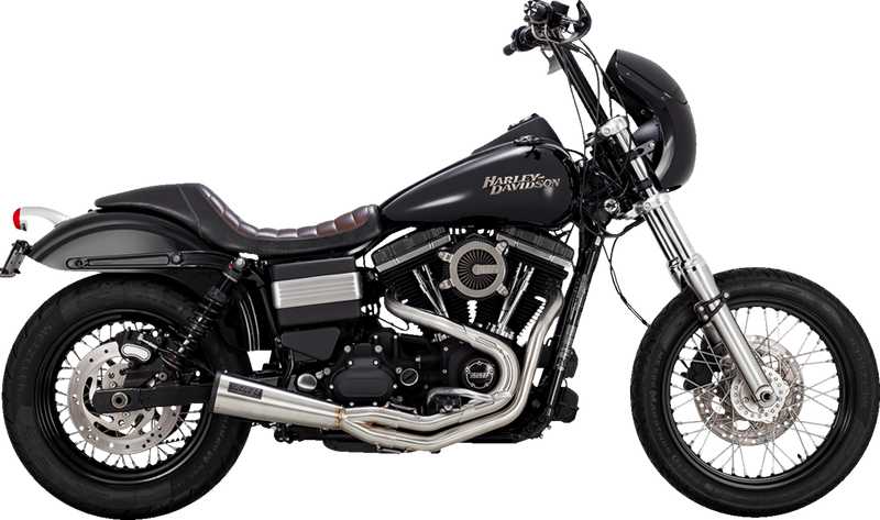 VANCE & HINES 2-into-1 Upsweep Exhaust System - Brushed - 2010-2017 DYNA MODELS