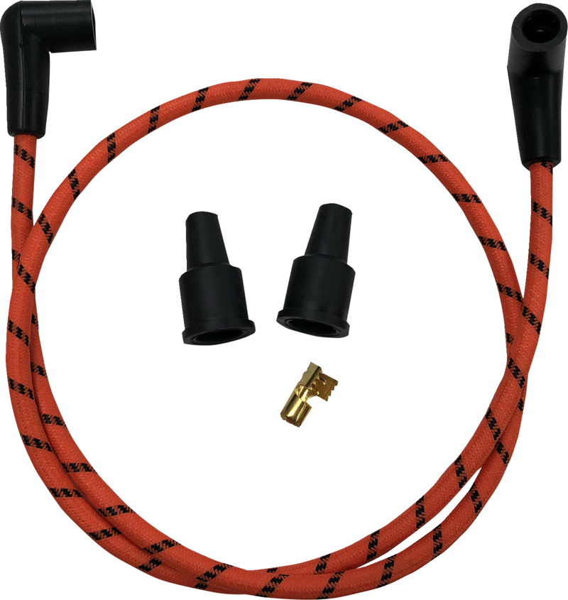 DRAG SPECIALTIES Universal Braided Spark Plug Wires - Orange/Black