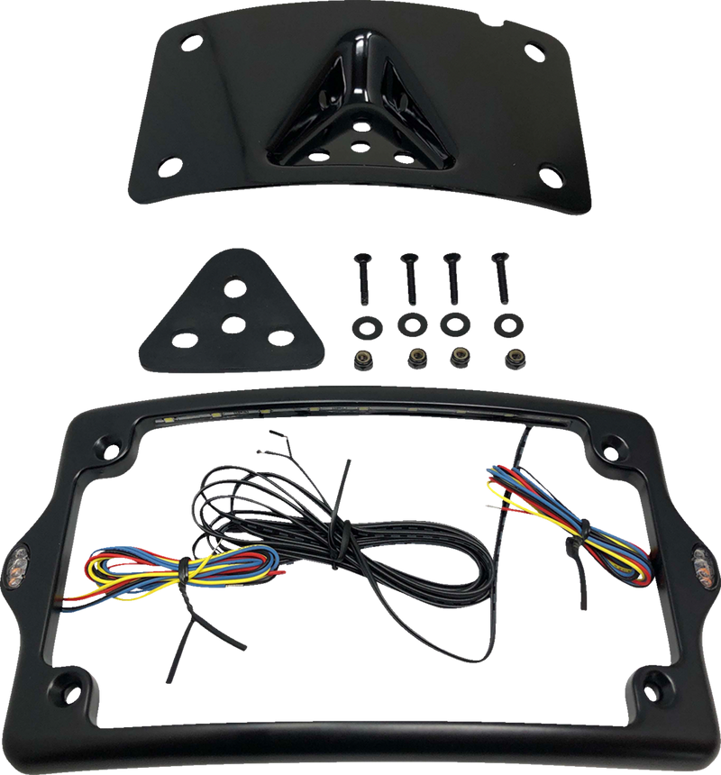 KODLIN USA LICENSE PLATE KIT - AMBER/RED/WHITE - BLACK