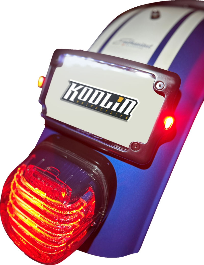 KODLIN USA LICENSE PLATE KIT - AMBER/RED/WHITE - BLACK