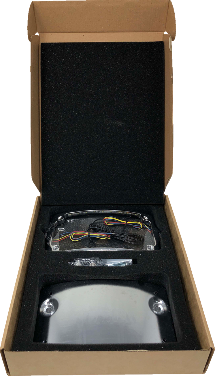 KODLIN USA LICENSE PLATE KIT - AMBER/RED/WHITE - CHROME