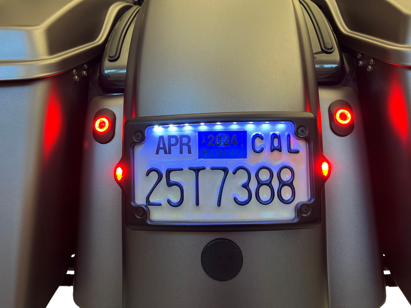 KODLIN USA LICENSE PLATE KIT - AMBER/RED/WHITE - BLACK