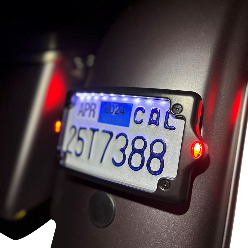 KODLIN USA LICENSE PLATE KIT - AMBER/RED/WHITE - BLACK