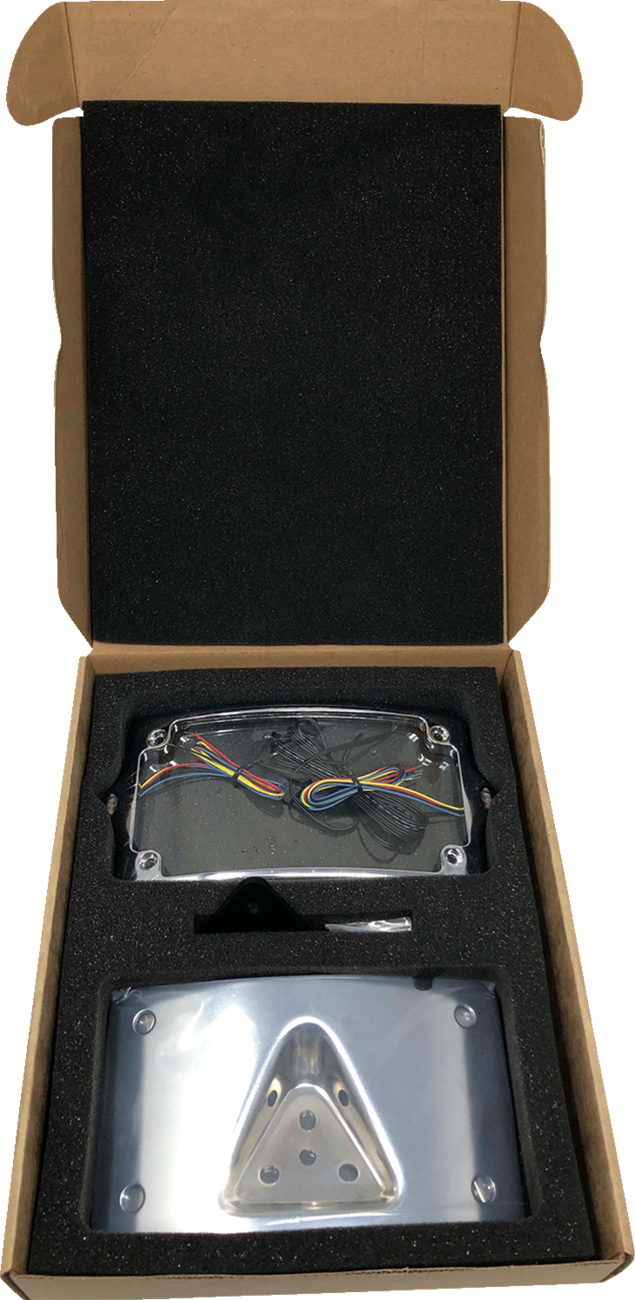 KODLIN USA LICENSE PLATE KIT - AMBER/RED/WHITE - CHROME