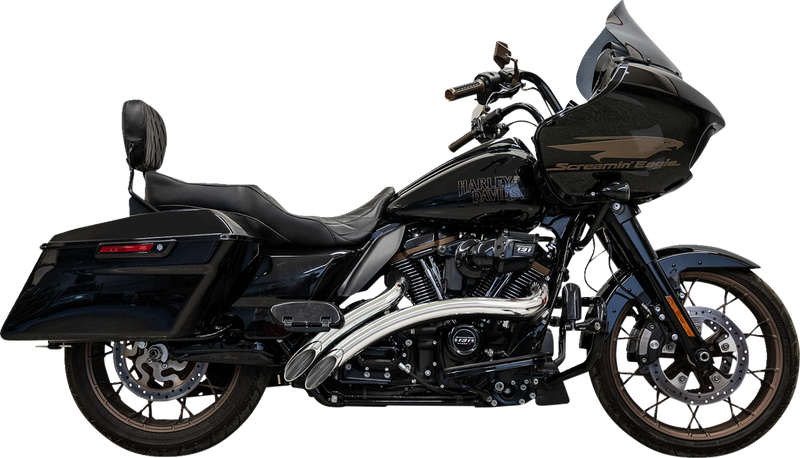 BASSANI XHAUST Sweeper Radial Exhaust System with Heat Shields - Chrome - 2019-2023 TOURING MODELS
