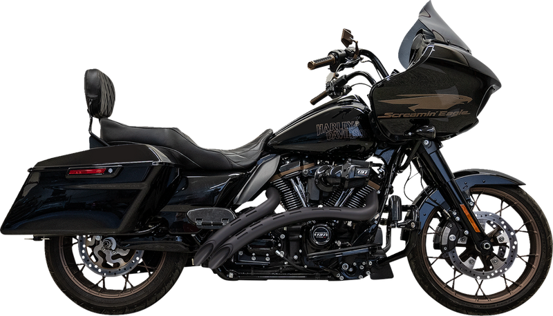 BASSANI XHAUST Sweeper Radial Exhaust System with Slotted Heat Shields - Black